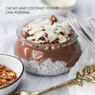 Cacao and coconut yogurt chia pudding