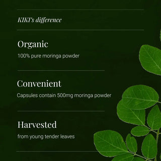 Moringa Leaf, Organic - 120 Vegicaps kiki health